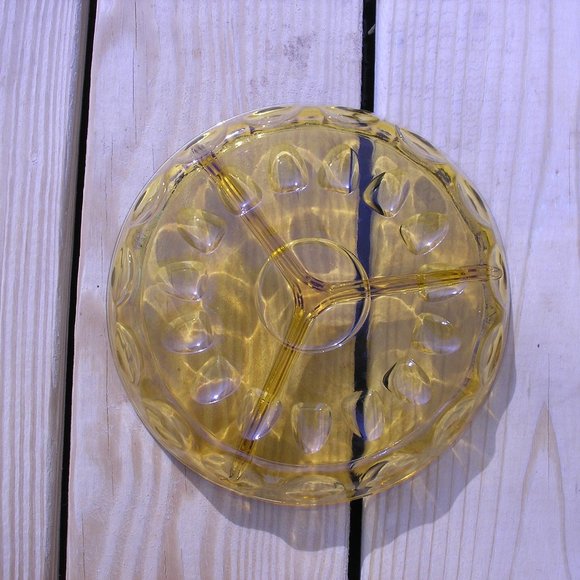 Vintage 8" Divided Amber Relish/ Candy Dish - Picture 6 of 6